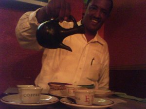 Ermias Gebremedhin Serves Us Ethiopian Coffee